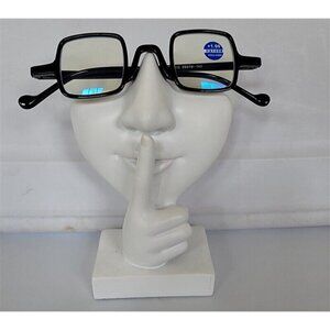 EyeKepper Black Small Geometric Square 1.00 Blue Light Reading Glasses #109911